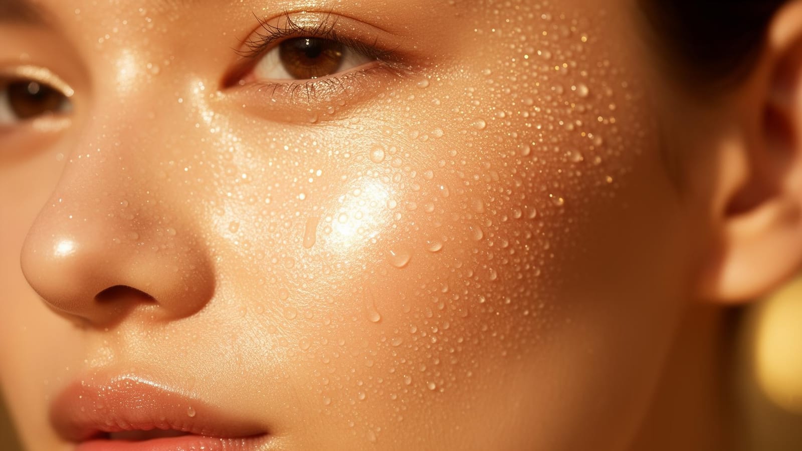 Sculpted, depuffed glowing skin